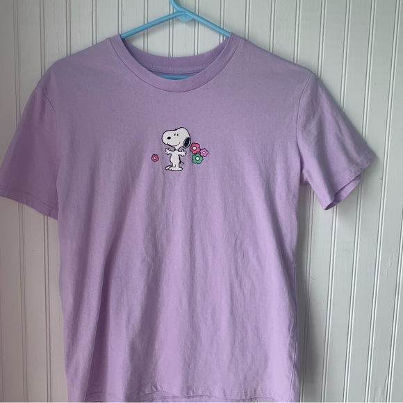 Purple Graphic Tee with Snoopy and Woodstock - Picture 4 of 4